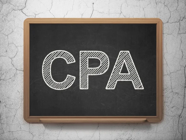 Bedrijfsconcept: Cpa op schoolbord achtergrond — Stockfoto