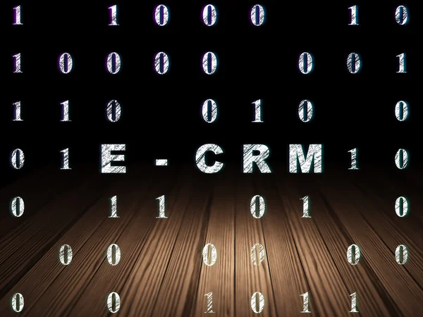 Conceito de negócio: E-CRM em sala escura grunge — Fotografia de Stock