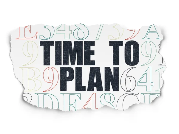 Time concept: Time to Plan on Torn Paper background — Stock Photo, Image