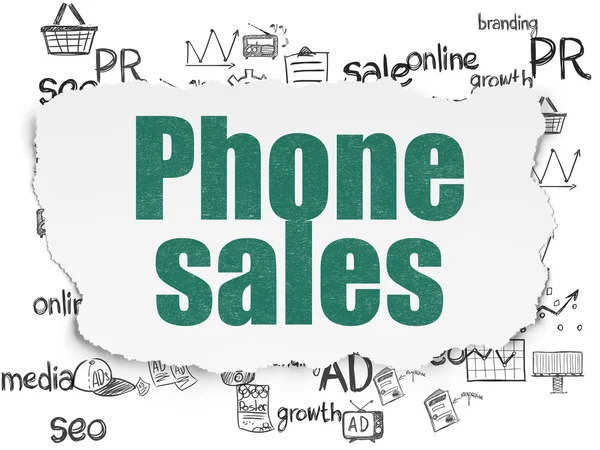 Advertising concept: Phone Sales on Torn Paper background — Stock Photo, Image