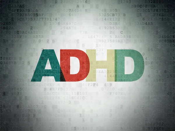 Health concept: ADHD on Digital Data Paper background
