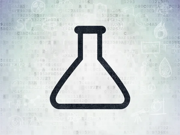 Science concept: Flask on Digital Data Paper background — Stock Photo, Image