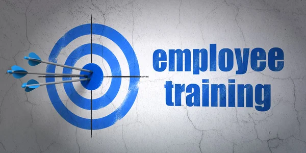 Learning concept: target and Employee Training on wall background — Stock Photo, Image