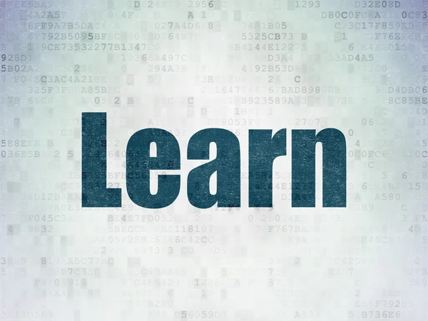 Konzept studieren: Lernen auf digitalem Datenpapier Hintergrund — Stockfoto