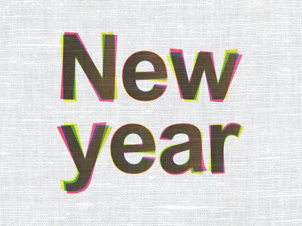 Koncepce svátků: nový rok na pozadí textury tkaniny — Stock fotografie