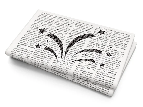 Holiday concept: Fireworks on Newspaper background — Stock Photo, Image