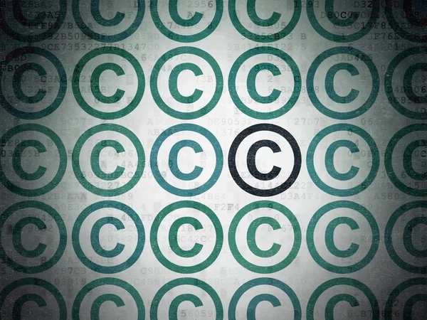 Law concept: copyright icon on Digital Data Paper background — Stock Photo, Image