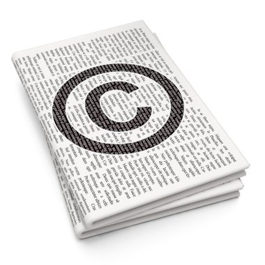 Law concept: Copyright on Newspaper background clipart