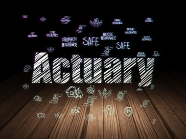 Sigorta kavramı: grunge karanlık odada Actuary