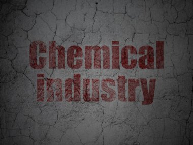 Endüstri konsepti: Grunge duvar arka planda Kimya Endüstrisi