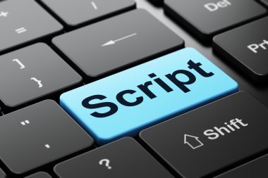 Programlama kavramı: bilgisayar klavye arka plan üzerinde Script