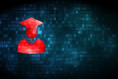 Bilim kavramı: dijital arka plan üzerinde öğrenci