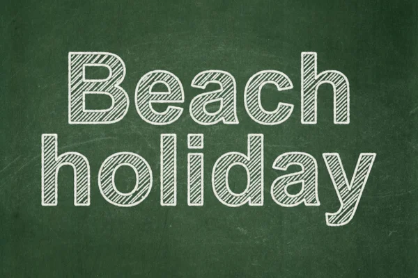 Conceito de viagem: Beach Holiday em fundo quadro-negro — Fotografia de Stock
