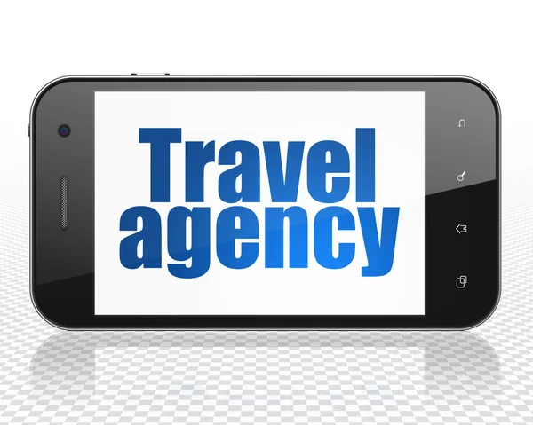 Vacation concept: Smartphone with Travel Agency on display — Stockfoto
