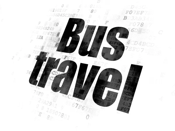 度假理念：数字背景下的巴士旅行 — 图库照片