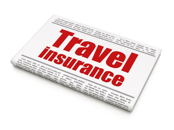 Concetto assicurativo: titolo del giornale Assicurazione di viaggio — Foto Stock
