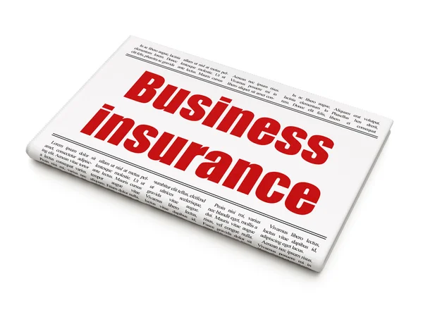 Insurance concept: newspaper headline Business Insurance — Zdjęcie stockowe