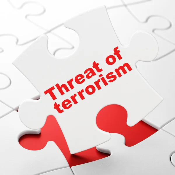 Concept politique : La menace du terrorisme sur fond de puzzle — Photo