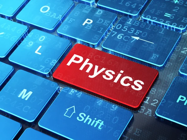 教育概念:コンピュータキーボードの背景に関する物理学 — ストック写真