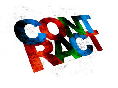 Ekonomi kavramı: sözleşme dijital arka plan üzerinde