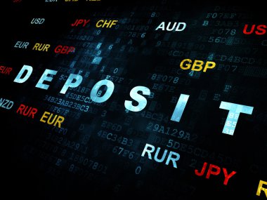 Bankacılık kavramı: Dijital arka plan üzerinde mevduat