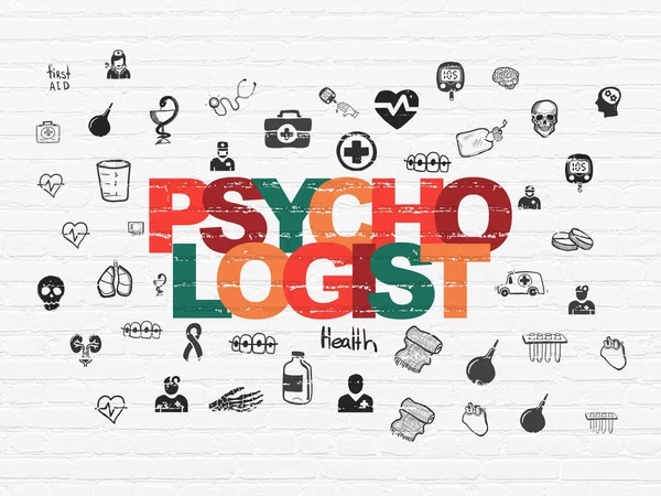 Health concept: Psychologist on wall background — Stock Photo, Image