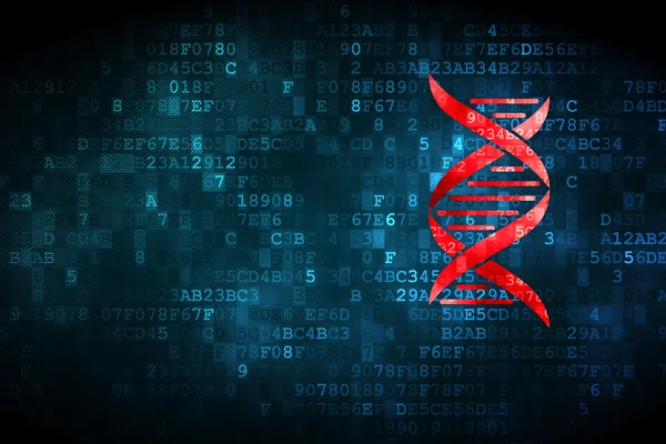 Concepto de medicina: ADN sobre fondo digital —  Fotos de Stock