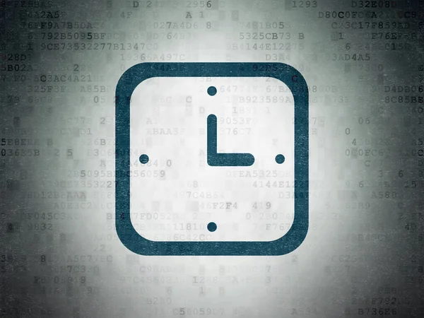 Concepto de tiempo: Watch on Digital Data Paper background — Foto de Stock