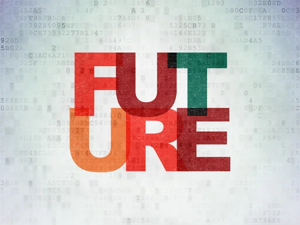 Tijd concept: toekomstige op digitale Data-Paper achtergrond — Stockfoto