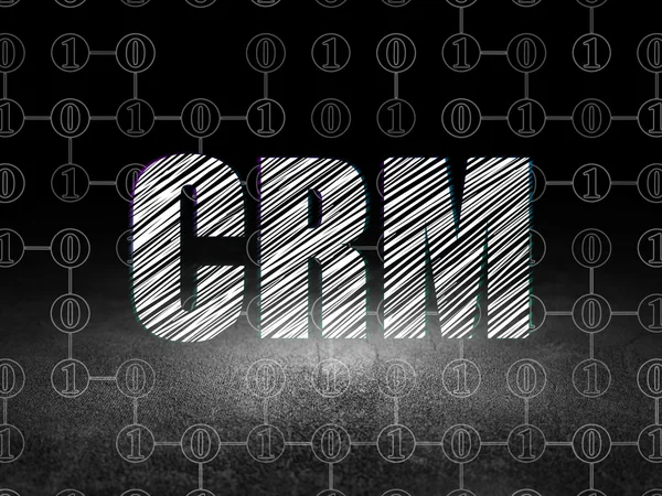Concepto de negocio: CRM en sala oscura grunge — Foto de Stock