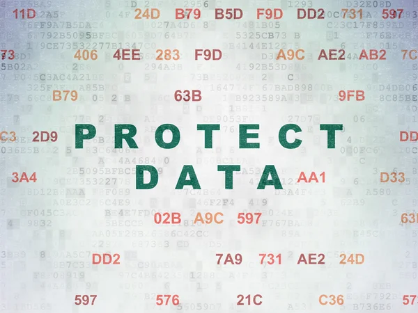 Skydd koncept: skydda Data på Digital Data papper bakgrund — Stockfoto