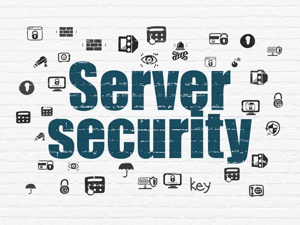 Security concept: Server Security on wall background — Stock Photo, Image