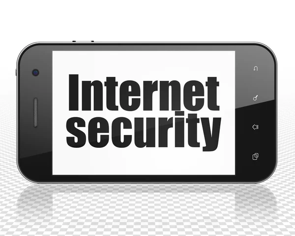 Concept de confidentialité : Smartphone avec Internet Security à l'écran — Photo