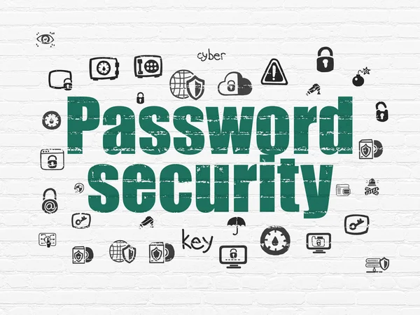 Конфиденциальность: Безопасность пароля на фоне стен — стоковое фото