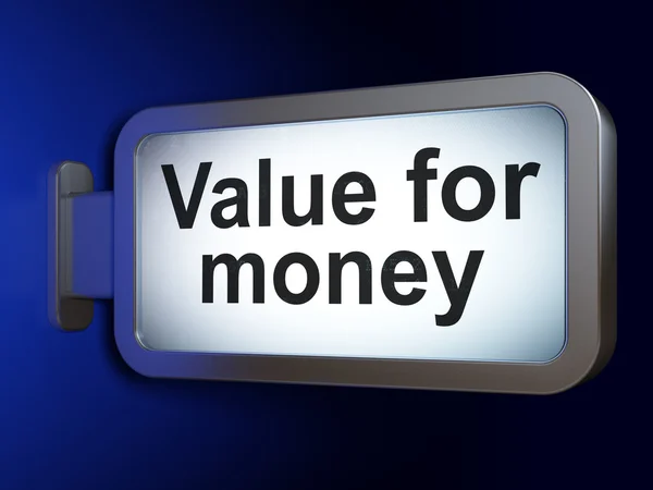 Conceito bancário: Value For Money on billboard background — Fotografia de Stock