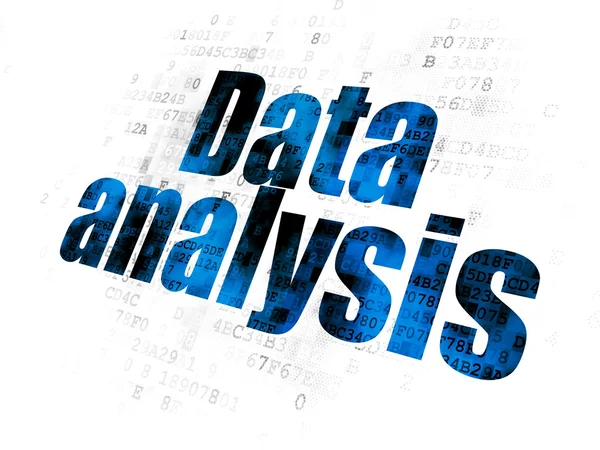 Concetto di dati: analisi dei dati su sfondo digitale — Foto Stock