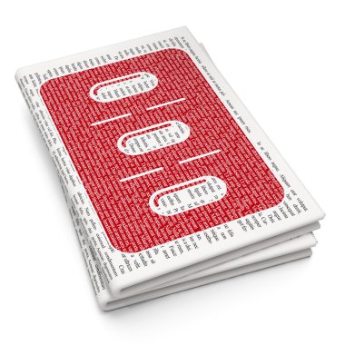 Tıp kavramı: Pills Blister Gazete arka plan