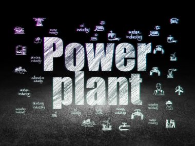 Manufacuring kavramı: grunge karanlık odada elektrik santrali