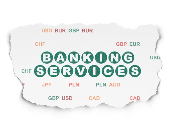 Bankacılık kavramı: Tarih Torn kağıt arka plan bankacılık hizmetleri — Stok fotoğraf
