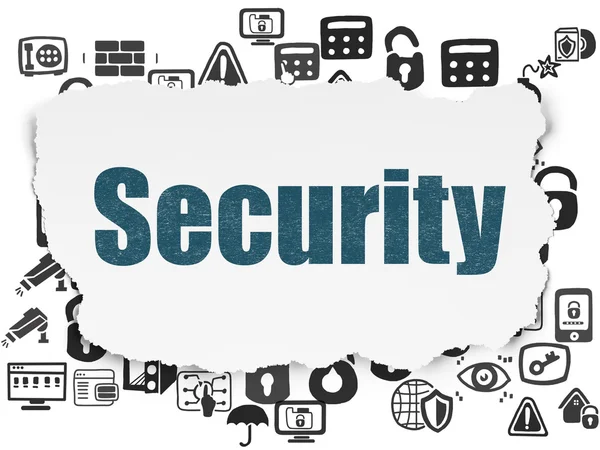 Security concept: Security on Torn Paper background — 图库照片