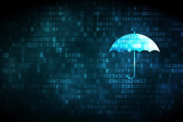 Sicherheitskonzept: Regenschirm auf digitalem Hintergrund — Stockfoto