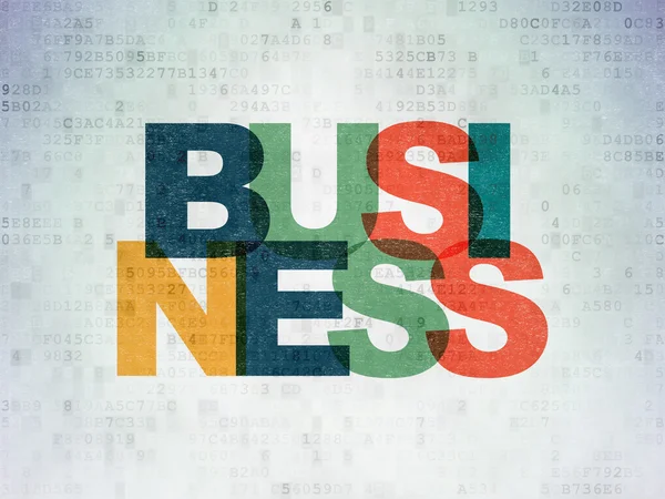 Бизнес-концепция: Бизнес на бумажном носителе цифровых данных — стоковое фото
