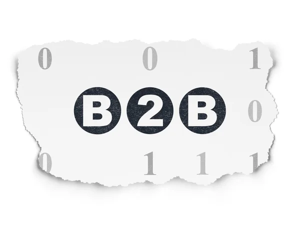 财务理念: B2b 撕裂纸张背景上 — 图库照片