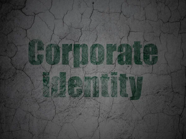 Bedrijfsconcept: Corporate Identity op grunge Wall background — Stockfoto