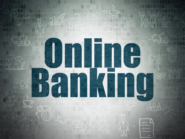 Business concept: Online Banking su sfondo Digital Data Paper — Foto Stock