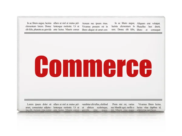 Finance concept: newspaper headline Commerce — Stock Photo, Image