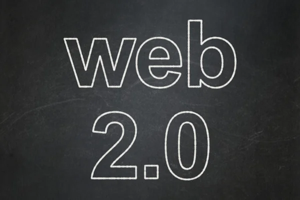 Web 开发概念：黑板背景 Web 2.0 — 图库照片