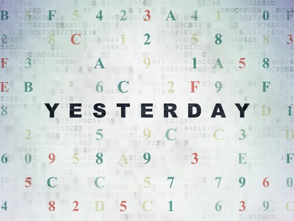 Time concept: Yesterday on Digital Data Paper background — Stock Photo, Image