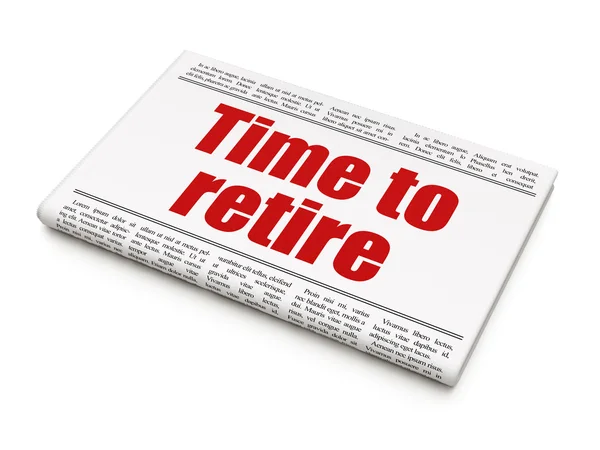 Concept de chronologie : titre du journal Time To Retire — Photo