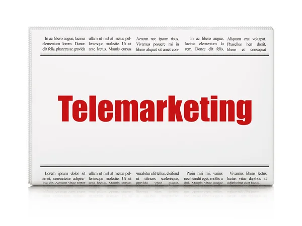 Marketing concept: krantenkop Telemarketing — Stockfoto